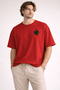 Frog Printed Cotton Relaxed Fit Round Neck Unisex T-Shirt