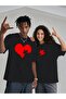 Double Matching Set 1 Men's Model Valentine's Day Printed Relaxed Fit T-shirt