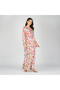 White Multicolor Floral Printed Jalabiya with Embroidered Neckline - 2