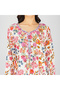 White Multicolor Floral Printed Jalabiya with Embroidered Neckline - 3