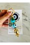 Nazar Bead Keychain – Bag Accessory – Gold Detailed Evil Eye Lucky Keychain