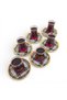 Real Gold Gilded Gold Plaid 12 Piece Tea Set |   Glass Cup & Glass Plate – Special Series - 7