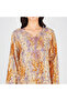 Beige Abstract Printed Jalabiya with Lavender Embroidered Neckline