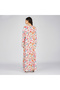 White Multicolor Floral Printed Jalabiya with Embroidered Neckline - 6