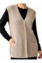 Mercerized Hair Knit Patterned Mother's Vest / Sand - 5