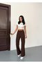 Women's Stretch Fabric Palazzo Loose Wide Leg Trousers - 7