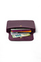 2 Pieces Burgundy Purple Faux Leather Multi-Compartment Women's Card Holder Wallet Set - 13X9 cm - 4