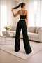 Tokyo Blue Stretch Fabric Super High-Waist Relaxed Leg Denim Palazzo Pants - 6