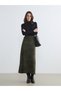 Alita City Lcw Grace Khaki Interlock Patterned Midi Women's Skirt with a Difference
