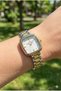 Women's Wristwatch |   22mm Steel Case, Square Dial, Dual Color Steel Band (Gold & Silver) - 4