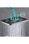 Digital Display Shower Set, Rectangular Shower Head, 4 Functions, Matte Black, 30x10cm - 3