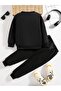 Goat Printed Crew Neck Combination Bottom and Top Tracksuit Set - 2