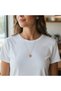 Rose Color Women's Necklace - Heart and Infinity Figure Necklace with Zircon Stone