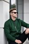 Men's Full Zip Casual Green Sweatshirt - 6