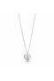 Women's Silver Color Necklace with Zircon Stone Heart and Eiffel Tower Figure Inside - 4