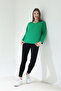 Green 100% Organic Cotton V-Neck Soft Textured Regular Fit Comfortable Cut Long Sleeve Combed Cotton T-Shirt - 6