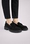 Women's Black Genuine Leather Loafer Shoes 744 - 6