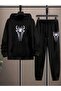 Color-Coded Square Block Spider Pattern Stylish Casual Hooded Sweatshirt for Men