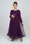 Girl's Long Purple Hijab Evening Dress - 5