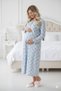 Women's Floral Plus Size Maternity Nightgown Dressing Gown Set - 4