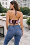 Women's Colorful Bustier Crop Halter Top - 3