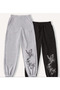 Kelebek Printed Sweatpants Grey-Black Rubber Leg 2-Piece Set