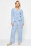 Women's Double-Breasted Collar Wellsoft Winter Knitted Pajama Set V-Neck Standard Sleeve Regular Fit - 3