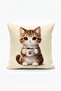 Double Sided 43X43 cm Digital Printed Decorative Pillowcase - Coffee Lover Cat Series - 2