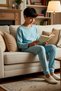 Boys' Animal Printed Crew Neck Standard Sleeve Regular Knitted Pajama Set Sportswear 100% Cotton - 4
