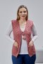 Women's Angora Silvery Wool Knitted Pocketed Mother Knitwear Vest