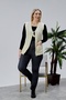 Women's Angora Silvery Wool Knitted Pocketed Mother Knitwear Vest - 6