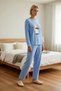 Women's Crew Neck Standard Sleeve Regular Fit Fleece Knitted Polka Dot Pattern Pajama Set Stylish - 5