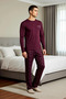 Men's Crew Neck Standard Sleeve Regular Fit Pajama Set Functional Modern 100% Cotton - 5