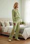 Women's Shirt Collar Standard Sleeve Regular Fit Knitted Pajama Set Functional Stylish - 5