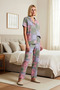 Women's Plus Size Ethnic Pattern Shirt Collar Short Sleeve Pajama Set Functional 100% Cotton - 5