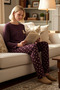 Women's Long Sleeve Boat Neck Regular Fit Waffle Knitted Pajama Set Functional Durable Stylish - 4