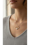 Zircon Stone Women's Necklace with Heart Tulip Detail - 2