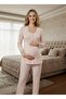 New Season Salmon 100% Cotton Special Design Long Sleeve Maternity Pajama Set - 5