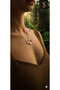 Zircon Stone Women's Necklace with Heart Tulip Detail