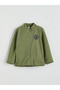 Lcw Kids Khaki College Collar Basic Long Sleeve Boys Zipper Sweatshirt - 2