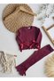 Bow Detail K Ribbed Knit Bluse and Pants Girls' Double Set [Slim Fit, We Recommend One Size Up.] - 3