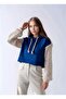 Women's Sleeves Knitted Knitwear Super Stylish Design Oversize Crop Boy Cobalt Blue Sweatshirt - 7