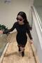 Side Gather Detail Stone Tulle Dress - Black Black - 6