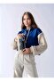 Women's Sleeves Knitted Knitwear Super Stylish Design Oversize Crop Boy Cobalt Blue Sweatshirt - 5