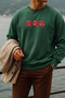 Men's Casual Trend Printed Green Sweatshirt