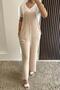 Wide Leg Jumpsuit with Rope Straps - Beige Beige - 3