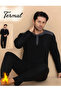 Men's Anti-Pilling Winter Pajama Set Long Sleeve Bottom Top Set