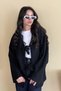 Thessaloniki Lace-Up Velvet Jacket - Black Black