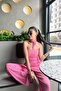 Waist Elasticated Wafer Trousers - Pink Pink - 2