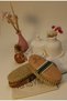 100% Natural Horsehair Cellulite Brush, Green and White (with Storage Pouch as a Gift) - 2